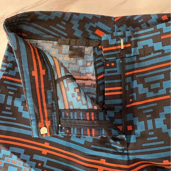 RARE Jenni Kayne | Aztec Ethnic Abstract Blue Blazer Pants Set Silk Blend XS 4 - Picture 14 of 15